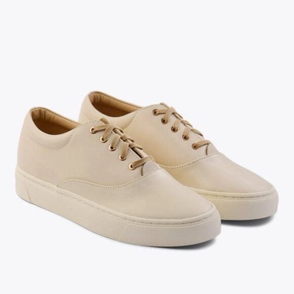 Nisolo Women’s Everyday Sneakers Tennis Shoes Leather Bone Cream